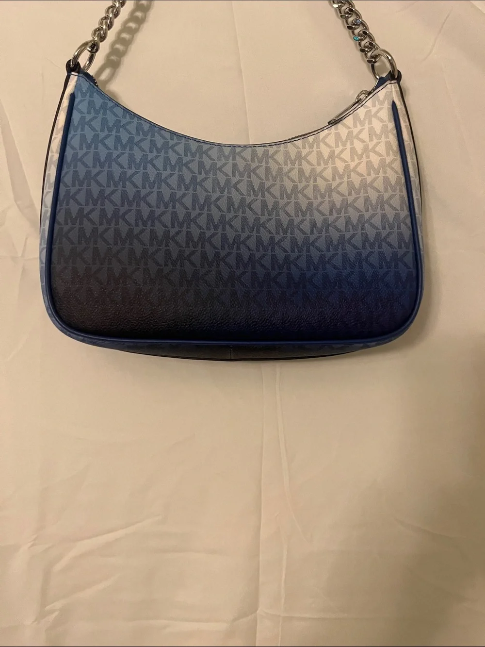 NWOT Michael Kors Blue Ombre MK Logo Shoulder Bag